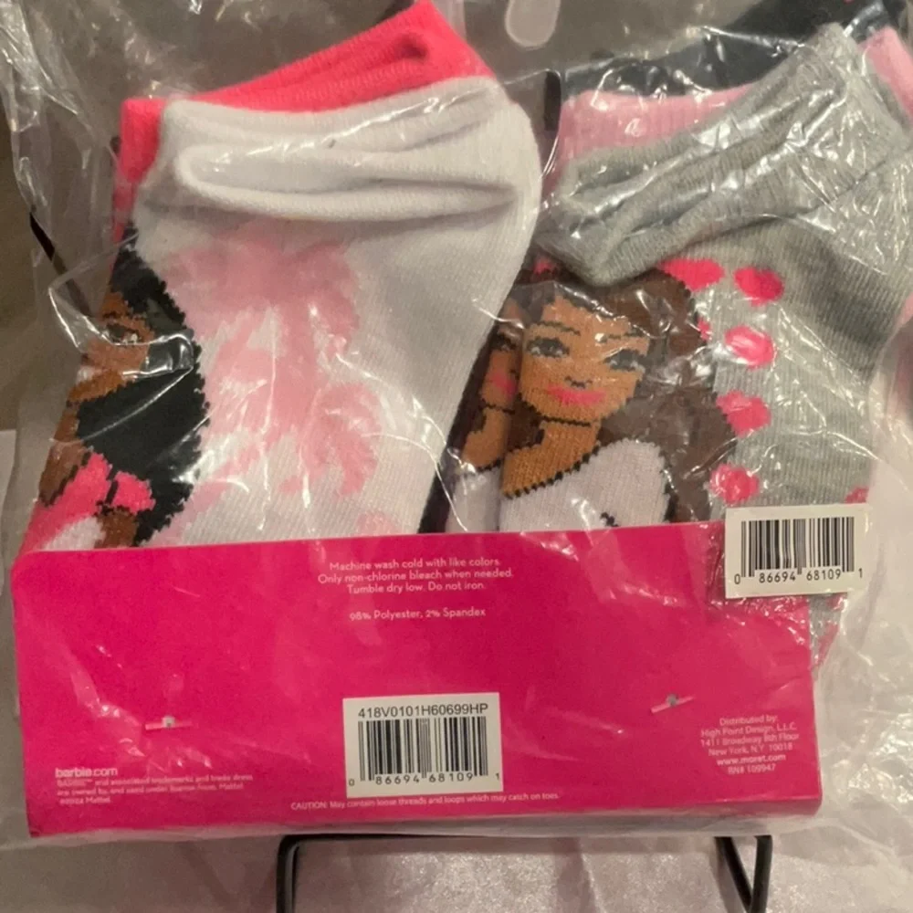 NWT Barbie Girls No-Show Socks - 10 Pack